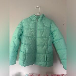 Teal puffer jacket